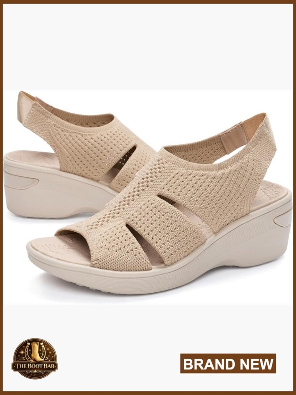 Sparkly Peep Toe Slingback Wedge Sandals Memory Foam Arch Support Dressy Party